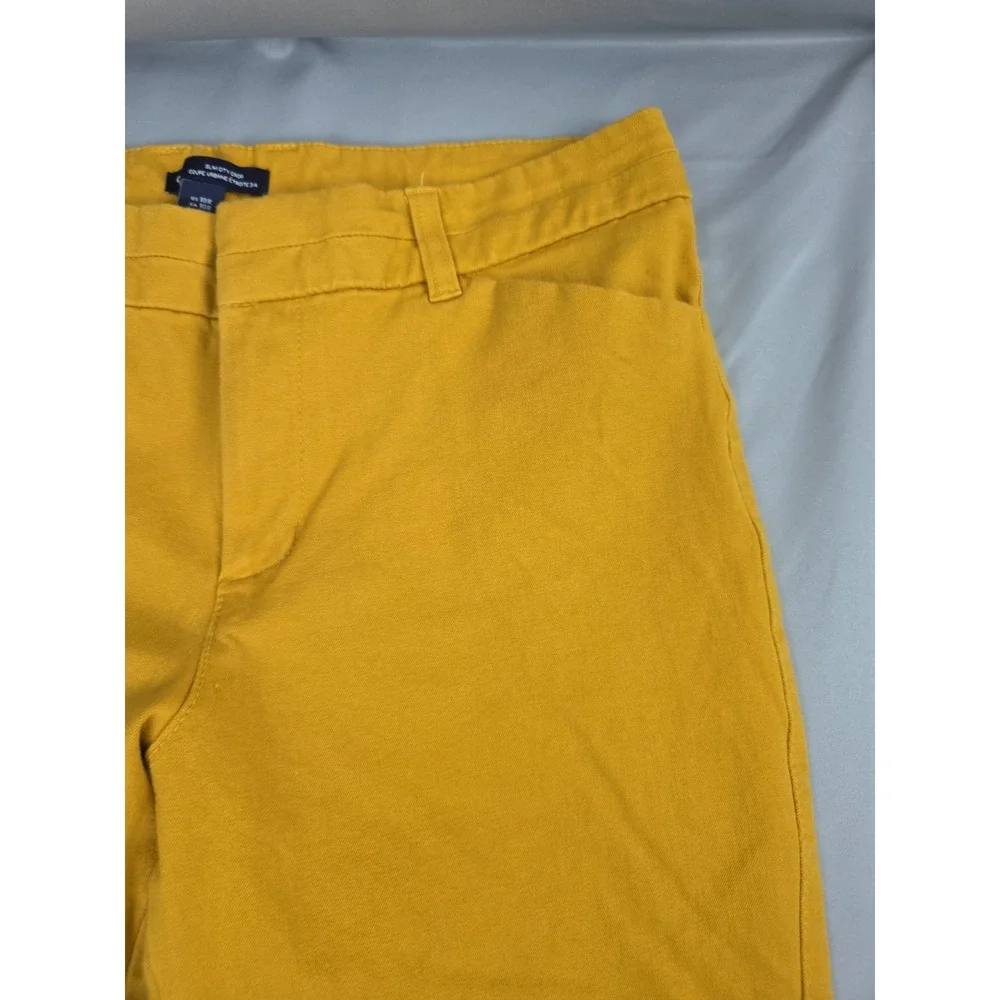 GAP Slim Crop Pants Womens Size 10 Regular Dark Mustard Yellow Two Way Stretch